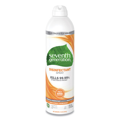 Case of 8 - Seventh Generation Disinfectant Spray, Fresh Citrus/Thyme, 13.9 oz, Spray Bottles - Part Number: 8301-00704CT