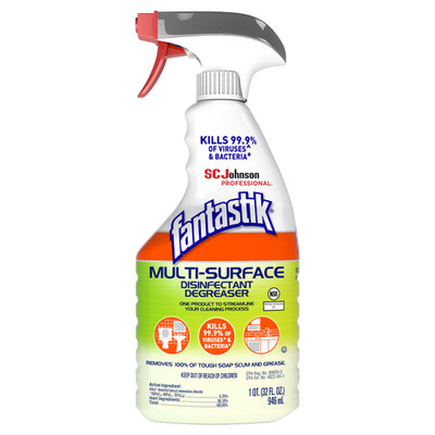 Fantastik Multi-Surface Disinfectant Degreaser, Herbal, 32 oz Spray Bottle - Part Number: 8301-02552