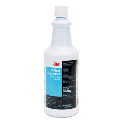 3M TB Quaternary Disinfectant Ready-to-Use Cleaner, 32 oz Bottle, 12 Bottles and 2 Spray Triggers/Carton - Part Number: 8301-02601