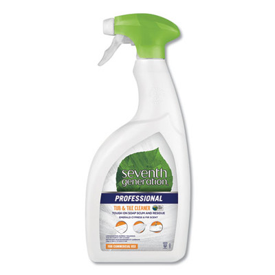 Case of 8 - Seventh Generation Tub and Tile Cleaner, Emerald Cypress and Fir, 32 oz Spray Bottles - Part Number: 8301-02705CT