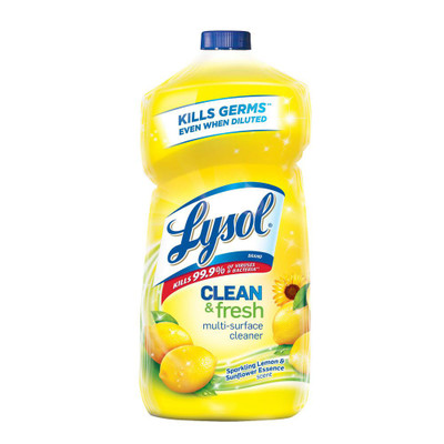 Case of 9 - Lysol Clean and Fresh MultiSurface Cleaner & Disinfectant, Sparkling Lemon & Sunflower Essence, 40 oz Bottles - Part Number: 8302-00118CT