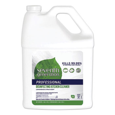 Seventh Generation Disinfecting Kitchen Cleaner, Lemongrass Citrus, 1 Gallon Bottle - Part Number: 8302-00701