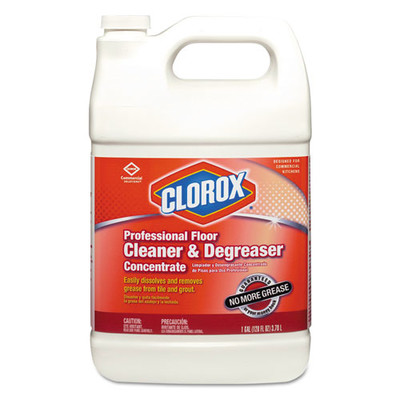 Case of 4 - Clorox Professional Floor Cleaner and Degreaser Concentrate, 1 gal Bottle - Part Number: 8302-01101CT