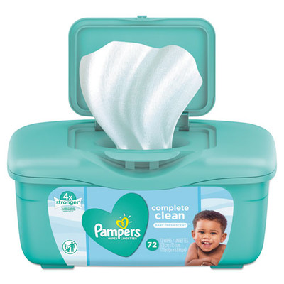 Pampers Complete Clean Baby Wipes, 1 Ply, Baby Fresh, 72 Wipes/Tub - Part Number: 8303-00451