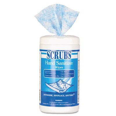 Case of 6 - Scrubs Hand Sanitizer Wipes, 6 x 8, 85 wipes/Can - Part Number: 8303-06502CT