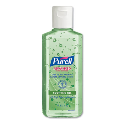 Purell Advanced Soothing Gel Hand Sanitizer, Fresh Scent with Aloe and Vitamin E, Flip-Cap Bottle, 4 oz, 24/Carton - Part Number: 8304-06191CT