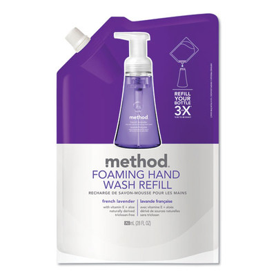 Case of 6 - Method Foaming Hand Wash Refill, French Lavender, 28 oz - Part Number: 8304-06404CT