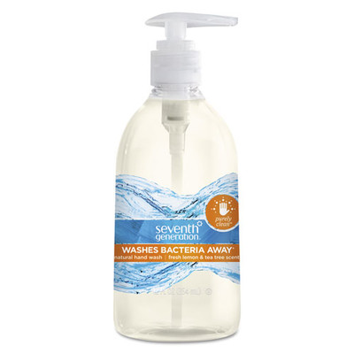 Seventh Generation Natural Hand Wash, Purely Clean, Fresh Lemon & Tea Tree, 12 oz Pump Bottle - Part Number: 8304-06704