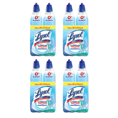 Case of 4 - Lysol Toilet Bowl Cleaner w/Hydrogen Peroxide, Cool Spring Breeze, 24 oz, 2/PK - Part Number: 8305-00103CT