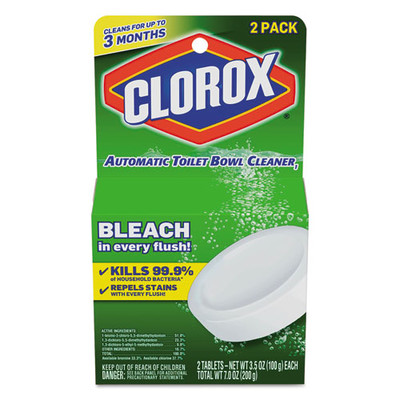 Clorox Automatic Toilet Bowl Cleaner, 3.5 oz Tablet, 2/Pack - Part Number: 8305-07202