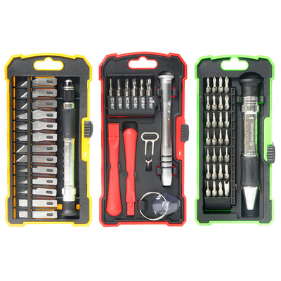 3-pack Hobby and Repair Set. 17-piece Smart phone repair kit.  28-piece Precision screwdriver set.  13-piece Hobby knife set - Part Number: 9005-10130