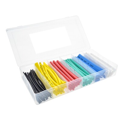 Heat Shrink Tube Kit.  2:1 Shrink Ratio.  Various Diameter and Colors.  100 Pieces - Part Number: 9005-10302