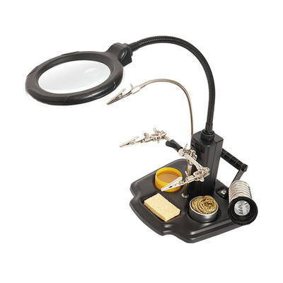 Soldering Helping Hands w/ LED Magnifier - Part Number: 9005-10390
