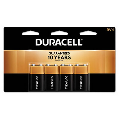 Duracell CopperTop Alkaline Batteries, 9V, MN16RT4Z, 4/pk - Part Number: 9082-05004