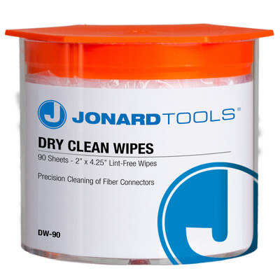 Jonard Tools Dry Wipes for Cleaning Fiber, 90ct - DW-90 - Part Number: 90J1-00018