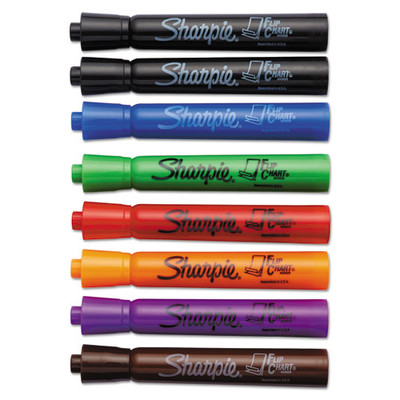 Sharpie Flip Chart Marker, Broad Bullet Tip, Assorted Colors, 8/Pack - Part Number: 9312-10212