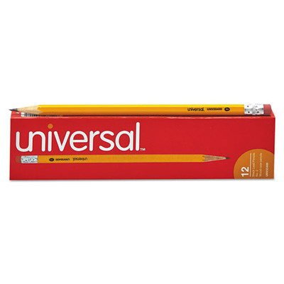 Universal Wood #2 Pencil, HB #2, Yellow Barrel, 12/pack - UNV55400 - Part Number: 9312-20312
