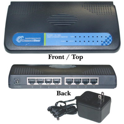 8 port Fast Ethernet Switch, 10/100 Mbps, Auto-Negotiation - Part Number: ES-3108P