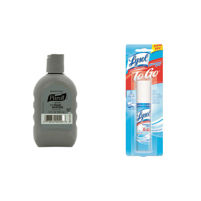 Purell Advanced Hand Sanitizer Biobased Gel 3oz FST Rugged Portable Bottle, includes Free Lysol Disinfectant Spray 1oz - Part Number: KIT-LYSOL-4