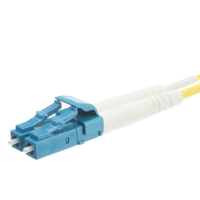LC Duplex Fiber Optic Patch Cable, OS2 9/125 Singlemode, Yellow Jacket, Blue Connector, 4 meter (13.1 foot) - Part Number: LCLC-01204