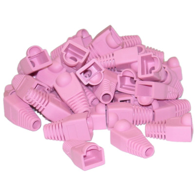 RJ45 Strain Relief Boots, Pink, 50 Pieces Per Bag - Part Number: SR-8P8C-PI