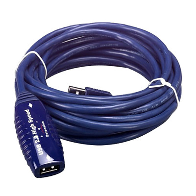 USB 2.0 Active Extension Cable, High Speed USB Type A Male to Type A Female, Blue, 5 meter (16.5 foot) - Part Number: UC-502BL