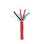Shielded Fire Alarm / Security Cable, Red, 14/4 (14 AWG 4 Conductor), Solid, FPLR, Spool, 1000 foot - Part Number: 10F7-54712NH