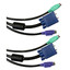 KVM Cable, Black, SVGA and 2 PS/2, HD15 Male and 2 x MiniDin6 Male, 6 foot - Part Number: 10H1-30106BK