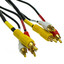 Stereo/VCR RCA Cable, 2 RCA (Audio) + RCA RG59 Video, Gold-plated Connectors, 25 foot - Part Number: 10R3-01125