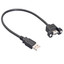 USB 2.0 Panel Mount Extension Cable, Type A Male to Panel Mount  Female, Black, 1 Foot - Part Number: 10U2-24101