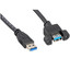 USB 3.0 Panel Mount Extension Cable, Type A Male to Panel Mount  Female, Black, 8  Foot - Part Number: 10U3-24108