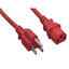 Computer / Monitor Power Cord, Red, NEMA 5-15P to C13, 18AWG, 10 Amp, 4 foot - Part Number: 10W1-01204RD