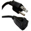 Power Extension Cord w/ SJT Jacket, Black, NEMA 5-15P to NEMA 5-15R, UL/CSA rated, 10 Amp, 1 foot - Part Number: 10W1-03201