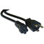 Notebook/Laptop Power Cord, NEMA 5-15P to C5, 3 Pin, 1 foot - Part Number: 10W1-15201