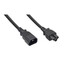 Power Cord, C14 to C5, Grounded, 18AWG, Black, 3ft - Part Number: 10W1-15503