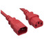 Computer / Monitor Power Extension Cord, Red, C13 to C14, 14AWG,15 Amp, 2 foot - Part Number: 10W2-02202RD