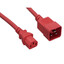 Server Power Extension Cord, Red, C20 to C13, 14AWG/3C, 15 Amp, 3 foot - Part Number: 10W2-04203RD