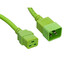 Heavy Duty Server Power Extension Cord, Green, C20 to C19, 12AWG/3C, 20 Amp, 2 foot - Part Number: 10W3-41202GN