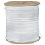 Dual Shielded Bulk RG6 Coaxial Cable, White, 18 AWG, Solid CCS Core, Spool, 1000 foot - Part Number: 10X4-091NH