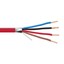 Shielded Plenum Fire Alarm / Security Cable, Red, 18/4 (18 AWG 4 Conductor), Solid, FPLP, Spool, 1000 foot - Part Number: 11F5-54712NH