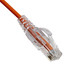 Slim Cat6a Orange Copper Ethernet Cable, 10 Gigabit, 500 MHz, Snagless/Molded Boot, POE Compliant, 2 foot - Part Number: 13X6-63102