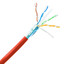Plenum Shielded Cat6a Red Copper Ethernet Cable, 10 Gigabit Solid, CMP, POE Compliant, 500Mhz, 23 AWG, Spool, 1000 foot - Part Number: 14X6-571NH