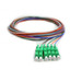 Fiber Pigtail, SM, OS2, 6 Fiber, LC/APC, 3M, Green Boot - Part Number: 15F1-02206