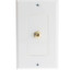 White Decora Wall Plate with F-pin Coupler, F-pin Female - Part Number: 200-253WH