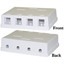 Blank Surface Mount Box for Keystones, 4 Port, White - Part Number: 300-3144E