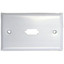 Wall Plate, White, 1 Port fits DB9 or HD15 (VGA), Painted Stainless Steel - Part Number: 301-1-9