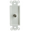 Decora Wall Plate Insert, White, F-pin Coaxial Coupler, F-Pin Female - Part Number: 301-1000