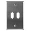 Wall Plate, 2 Port DB9 / HD15 (VGA), Single Gang, Stainless Steel - Part Number: 301-2-9