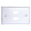 Wall Plate, White, 2 Port DB9 / HD15 (VGA), Single Gang, Painted Stainless Steel - Part Number: 301-2-9