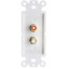 Decora Wall Plate Insert, White, RCA Stereo Couplers (Red/White), 2 RCA Female - Part Number: 301-2002